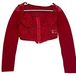 Corset Top Lace Bustier Sheer Party Festival Going Out Womens Large